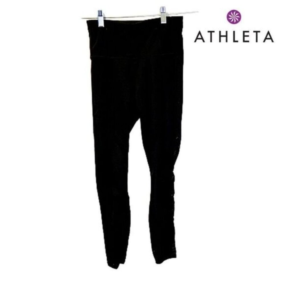 Athleta‎ Workout Mesh Leggings Pockets Yoga Pants 4 Way Stretch Leggings